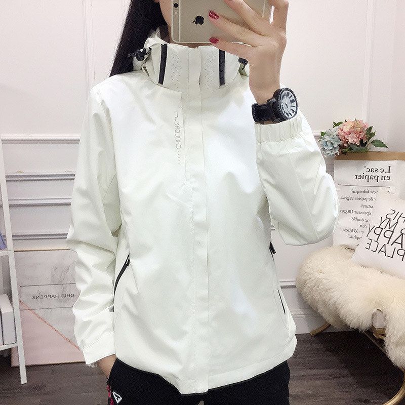 户外运动冲锋衣女春秋薄款外套防风防水单层夹克透气登山服情侣款