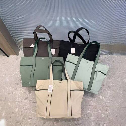 2025新款女包lulu帆布托特包女妈咪包大容量帆布袋单肩手提通勤包