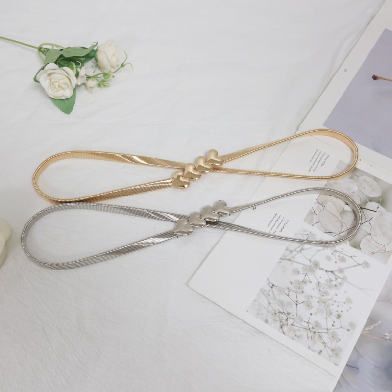 新款金银色爱心细腰带