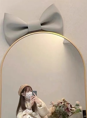网红镜子装饰蝴蝶结全身镜diy道具落地镜大号挂饰创意上墙饰品