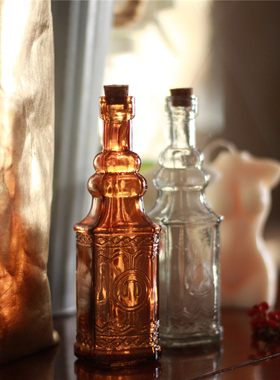 vintage复古木塞玻璃装饰摆件