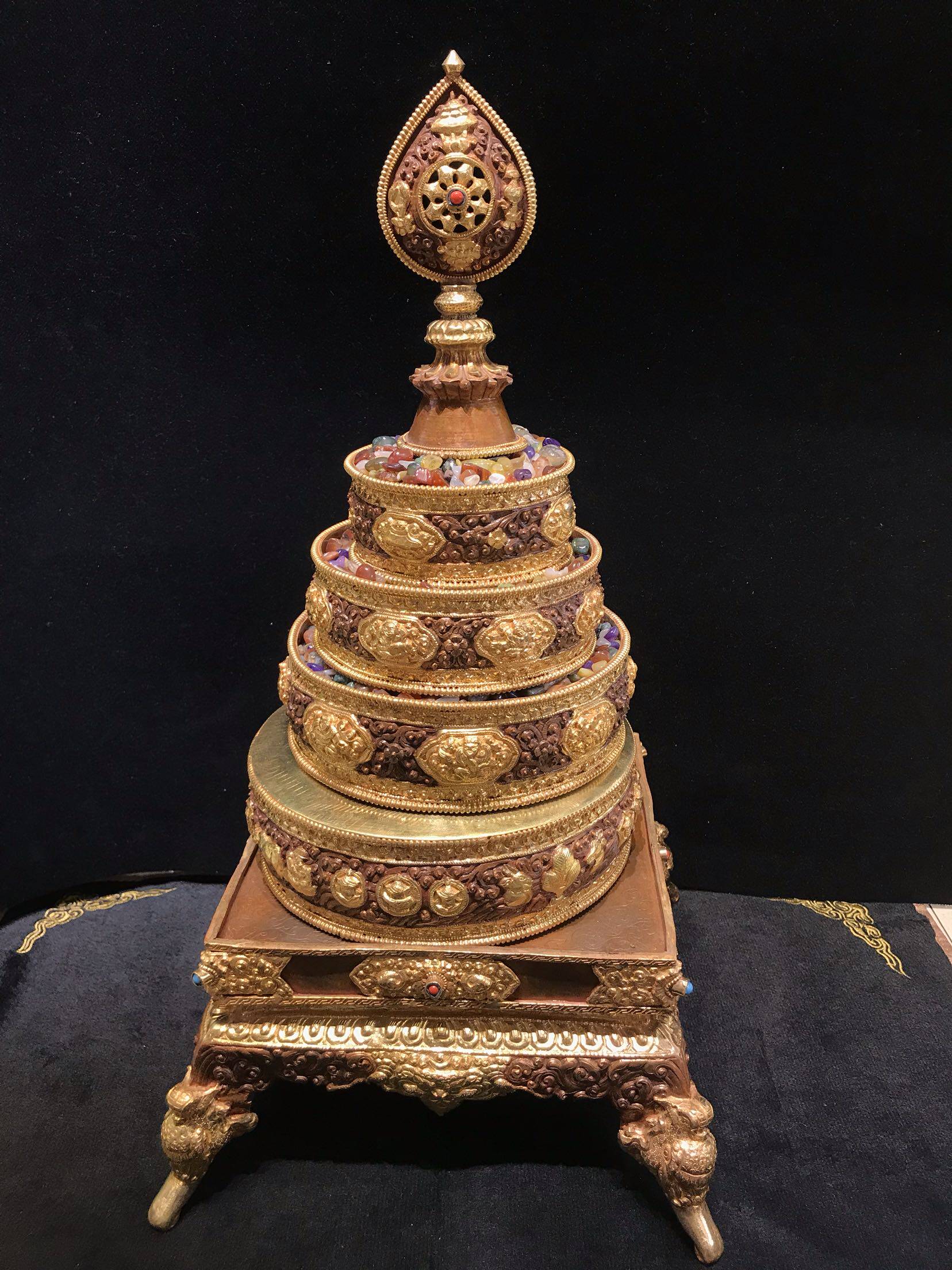 智悲佛缘 尼泊尔工艺紫铜鎏金曼扎盘 曼达盘 曼茶罗 密宗积累福报