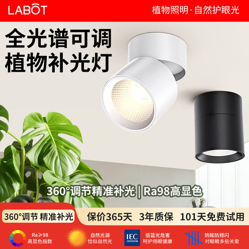 植物灯室内绿植墙免开孔明装射灯