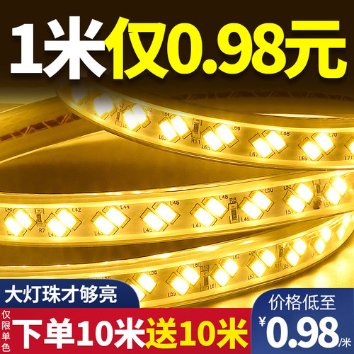 灯带led三色客厅家用软长条220V