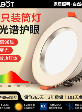 led护眼筒灯嵌入式家用客厅天花灯开孔75mm桶灯牛眼射灯孔灯洞灯