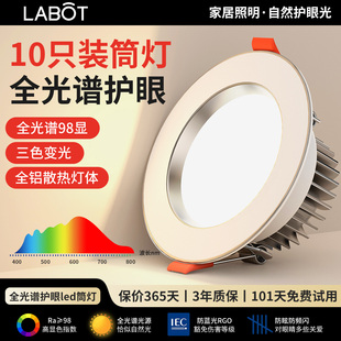 led护眼筒灯嵌入式家用客厅天花灯开孔75mm桶灯牛眼射灯孔灯洞灯