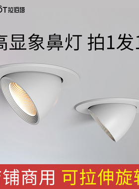 象鼻灯led射灯店铺商用4寸12W30W嵌入式防眩天花灯服装店商铺家用