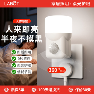 人体感应灯人来即亮人走即灭雷达声控楼道楼梯入户门家用走廊过道