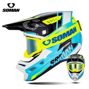 【促销】SOMAN越野头盔骑行山地车全盔男女拉力盔四季透气安全帽