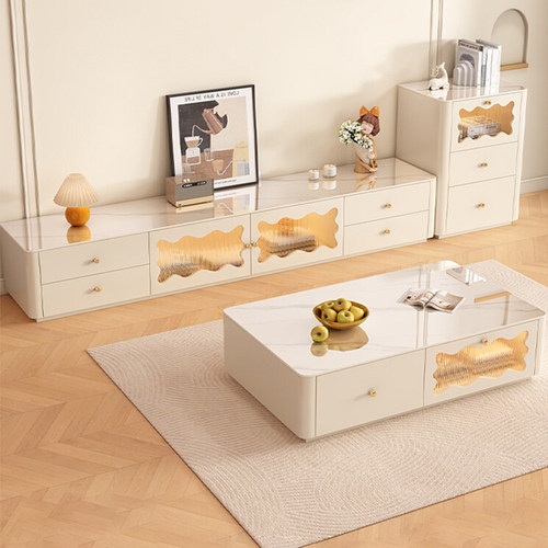 电视柜客厅家用收纳储物柜一体2025新款小户型落地茶几电视柜组合