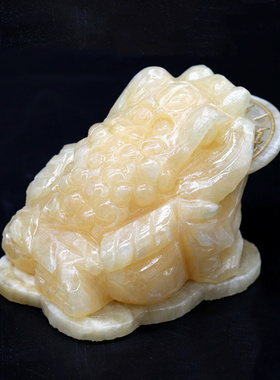 玉石金蟾摆件招财金蝉客厅工艺品