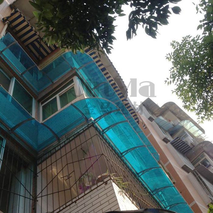 板式组合雨篷户外遮阳雨透明板拼接雨棚耐力板阳台门窗无声雨搭