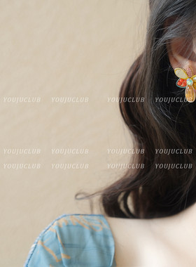 小清新黄色系少女精致百搭耳环