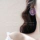温柔法式 YOUJUclub 梅子薄纱 超仙女紫色花朵纯欲耳环蚊香盘耳夹