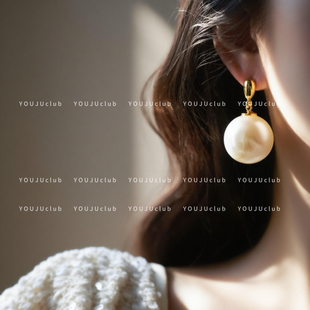 YOUJUclub-华丽蜕变~法式复古夸张大珍珠优雅名媛高级感耳环耳夹