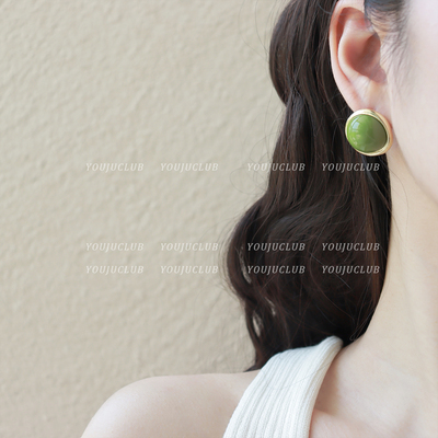 港风vintage复古圆形耳钉