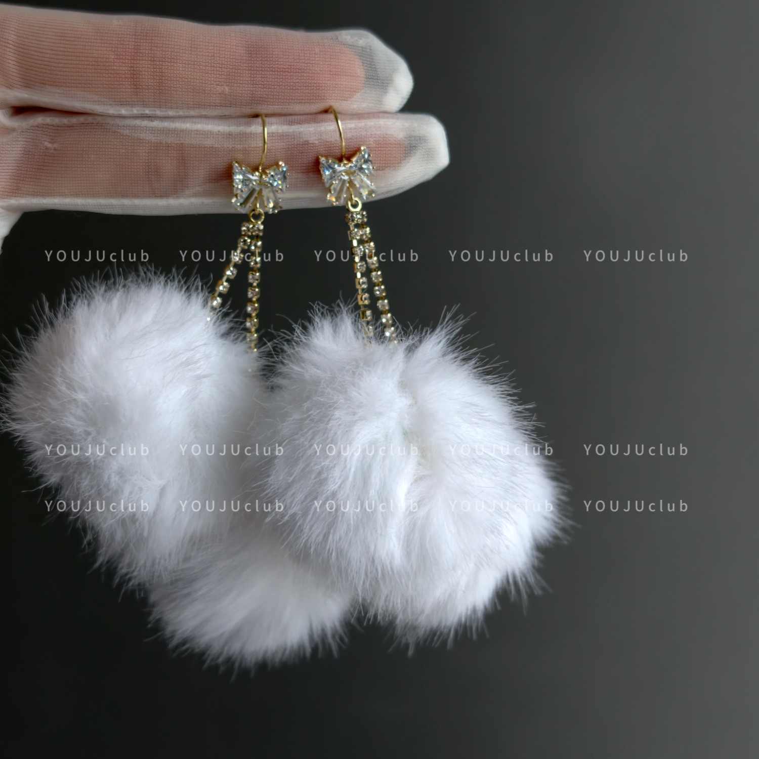 邮橘-入冬～氛围感夸张大毛球长款冬日甜美气质蝴蝶结耳环耳夹女,饰品/流行首饰/时尚饰品新,耳环,淘宝优惠券,粉丝福利购,淘宝优惠卷