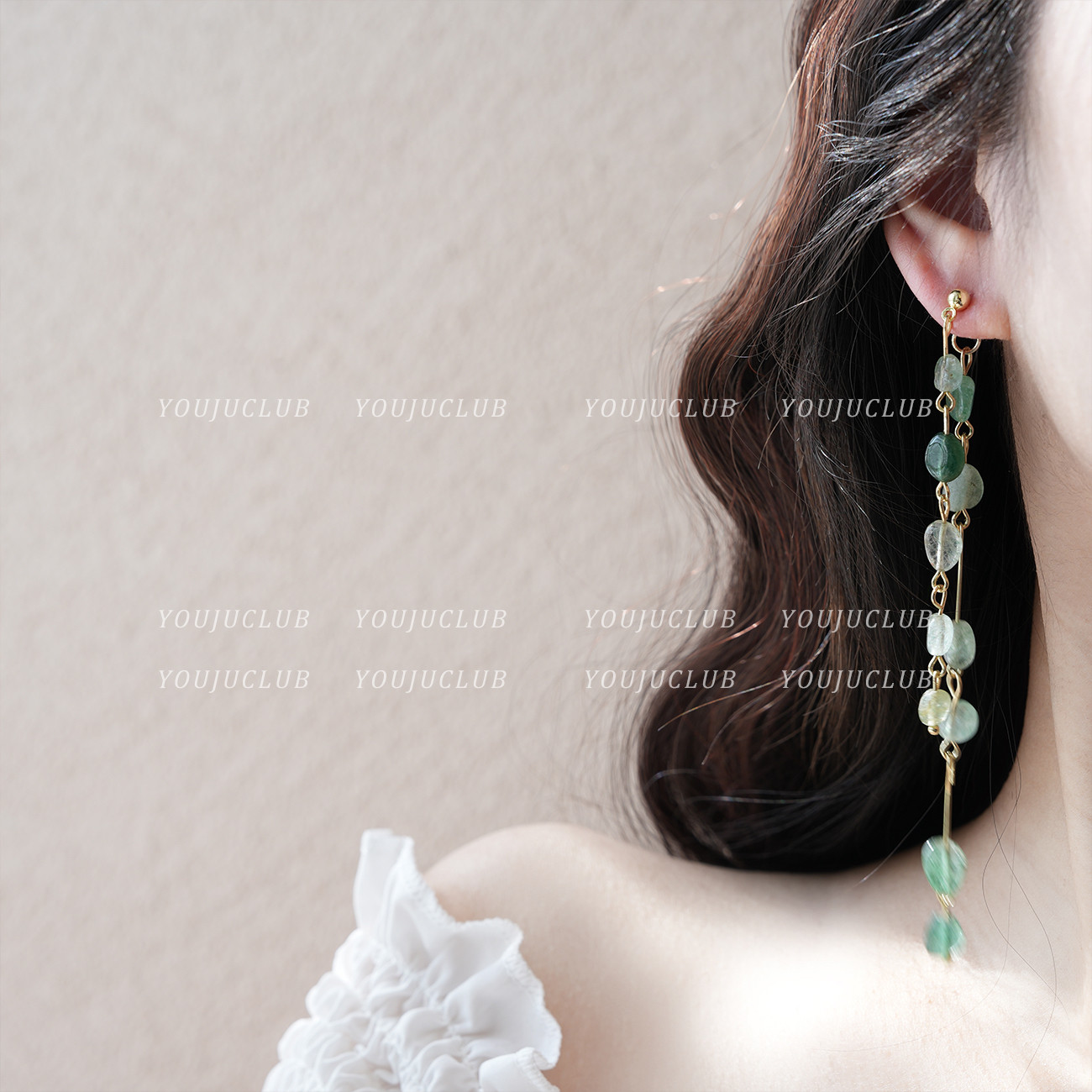 YOUJUclub-小石潭记~复古森系超仙气质新中式长款耳环蚊香盘耳夹,饰品/流行首饰/时尚饰品新,耳环,淘宝优惠券,粉丝福利购,淘宝优惠卷