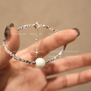 YOUJUclub-时来运转~日韩清冷碎银子珍珠气质高级感百搭优雅手链
