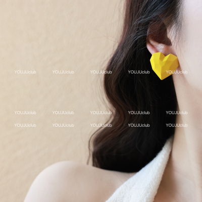 YOUJUclub-甜甜心~切面心形耳环