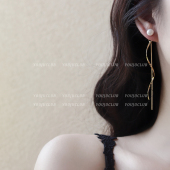 YOUJUclub 天然淡水珍珠耳钉精致流苏耳环蚊香盘耳夹女 无法抗拒