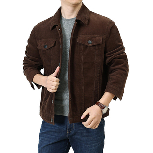 断码 春秋季 多袋翻领夹克男装 复古工装 清仓 灯芯绒纯棉休闲外套男装