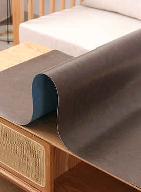 褐色茶几桌布纯色灰色桌垫中式塑胶垫现代简约pvc防水防烫餐桌垫