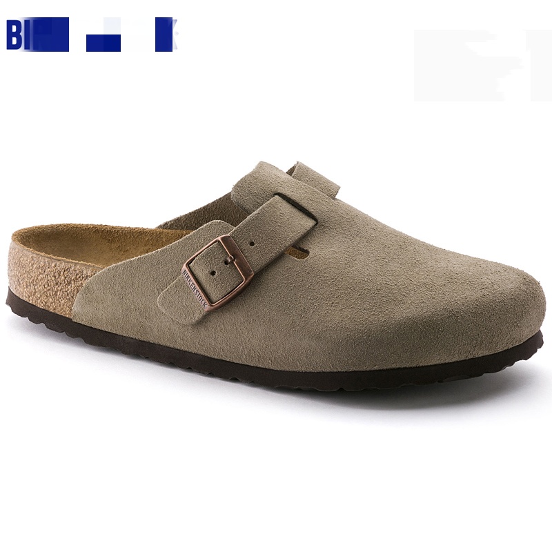 德国正品真皮勃肯鞋Boston博肯鞋男女同款软木软底厚底包头半拖鞋
