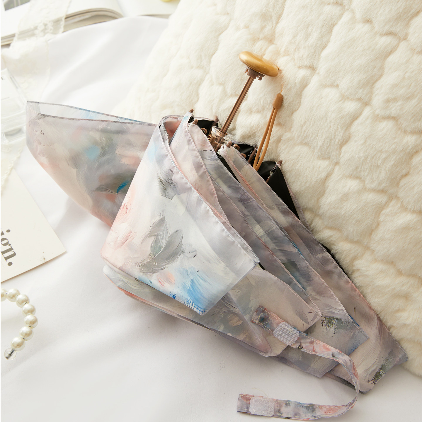 高颜值双层蕾丝晴雨伞女超轻小巧便携两用太阳伞遮阳防晒防紫外线