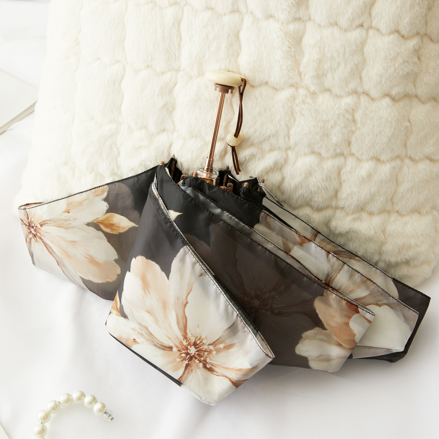 复古超轻晴雨伞女士黑胶双层遮阳防晒防紫外线两用小巧便携太阳伞