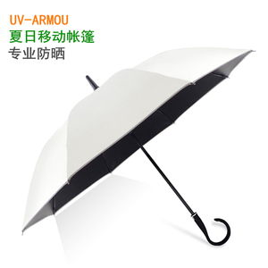 大号简约纯色自动长柄雨伞女晴雨两用黑胶太阳伞遮阳防晒防紫外线