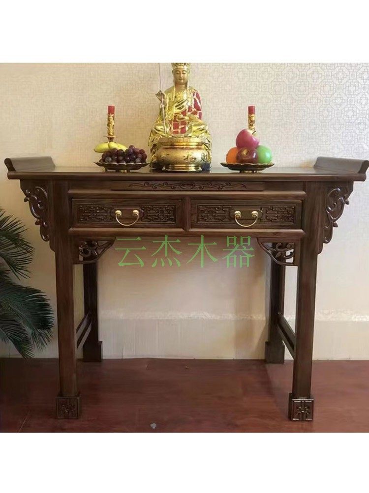 财神爷关公菩萨佛堂中堂佛龛中堂家用供桌实木中式神台香案台佛台
