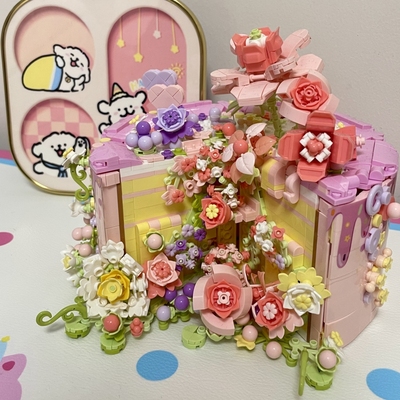 唯乐创想积木鲜花蛋糕女生
