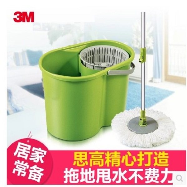 3M思高旋转T1旋风桶手压家用拖把手压式省力免手洗好神拖桶套装