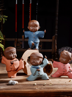 功夫小子新中式风紫砂装饰摆件