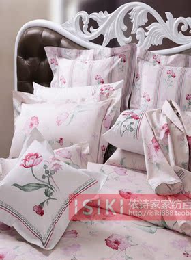 ISIKI/依诗家全棉四件套K088粉色花朵新中式床品套件卡通风少女心