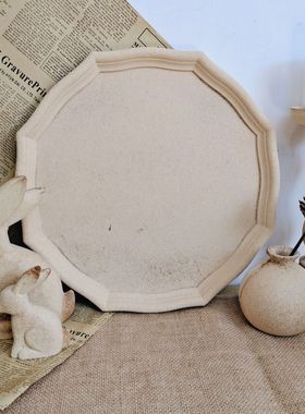 复古做旧拍摄客厅装饰盘ins木质