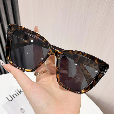豹纹猫眼大框男女同款太阳镜