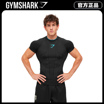 Gymshark Onyx 1.0超级英雄无缝短袖男机甲蜂窝速干健身衣训练T恤