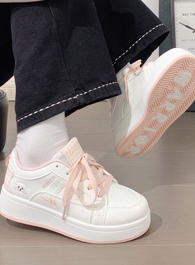 回力卡通可爱板鞋女2026春季新款萌系厚底小白鞋学生百搭休闲鞋女