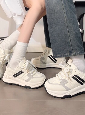 人本情侣老爹鞋2026春季新款小众休闲百搭轻便减震运动鞋子女