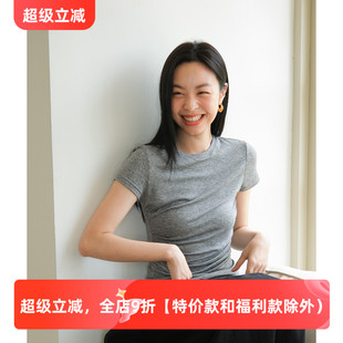 百搭显瘦上衣 徐莫西 纯色圆领天丝羊毛短袖 t恤上衣女夏薄款 修身