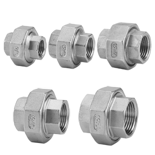304不锈钢内丝活接头由任由令4分DN15活节水管内螺纹活接接头6分