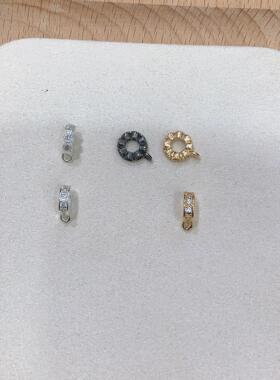 久保不掉色锆石隔片搭配锆石花托隔珠DIY饰品轻奢配件DIY