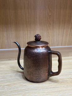 纯手工紫铜醒狮手冲咖啡壶细口铜壶日式锤纹长嘴烧水壶泡茶壶酒壶
