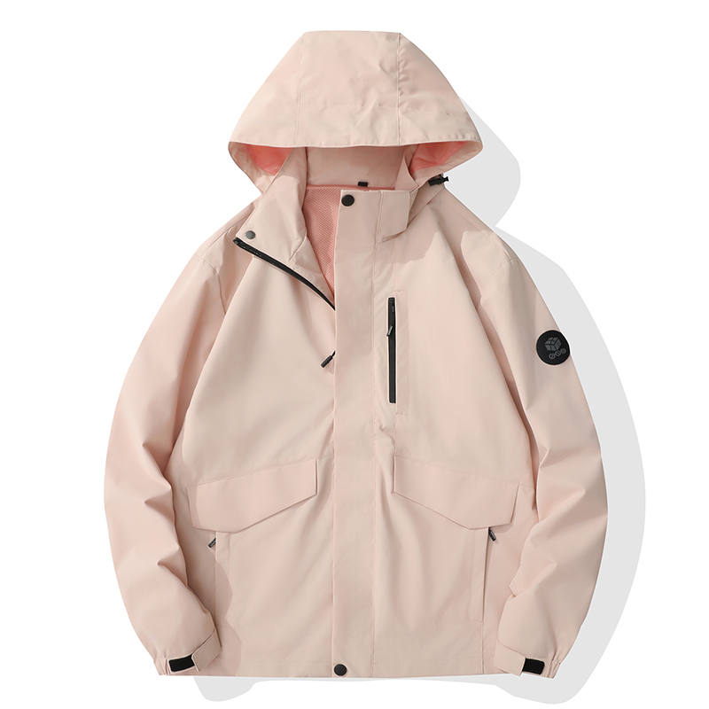 冲锋衣外套女2024春秋新款防风防水单层薄款可拆卸户外登山风衣男