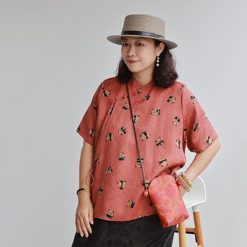桑蚕丝流苏新中式宽松旗袍上衣