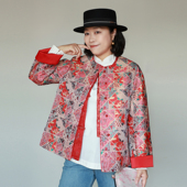 新年战袍 100%真丝宋锦 几何窗花纹 26早春 新中式 外套