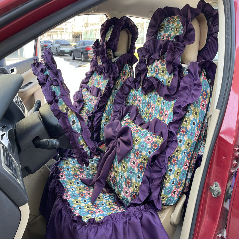 女神款花边四季汽车座垫套花朵朵