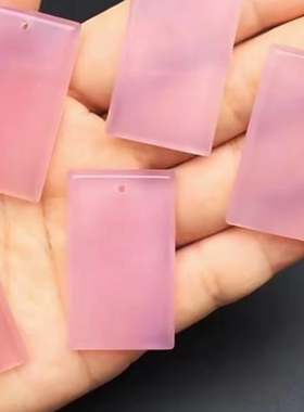 粉水晶色无事牌吊坠女粉玉髓挂坠平安项链饰品闺蜜礼物挂件